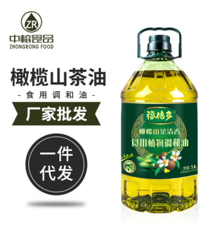 厂家货源福倍多橄榄山茶清香5L/瓶 家用清香型植物调和油一件代发