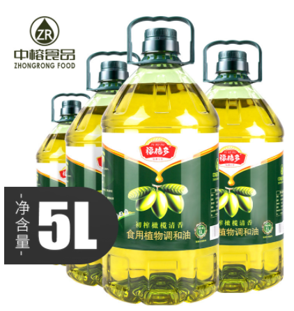 植物橄榄油5升/桶商超货源清香型高温压榨食用调和油一件代发
