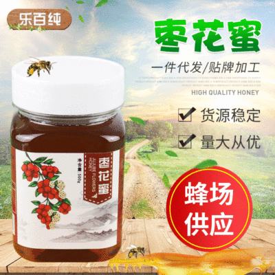 農場蜂蜜棗花蜜 蜂農自家產棗花原蜜貼牌土蜂蜜批發500克棗花蜜