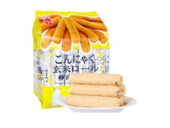 台湾进口零食 北田蒟蒻糙米卷160g蛋黄味膨化饼干休闲食品批发