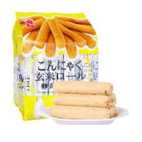 台湾进口零食 北田蒟蒻糙米卷160g蛋黄味膨化饼干休闲食品批发