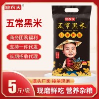 農家新米五常黑米5斤東北大米2.5kg香梗米胚芽米黑米粥米廠家批發