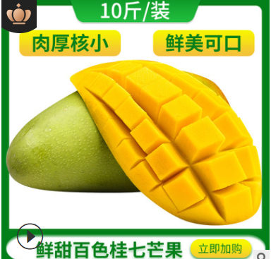广西百色特产香甜桂七青皮芒果10斤热带新鲜应季水果现摘一件代发