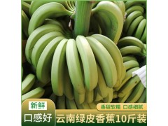 新鮮云南高山綠皮甜香蕉當季水果自然熟banana非芭蕉整箱10斤